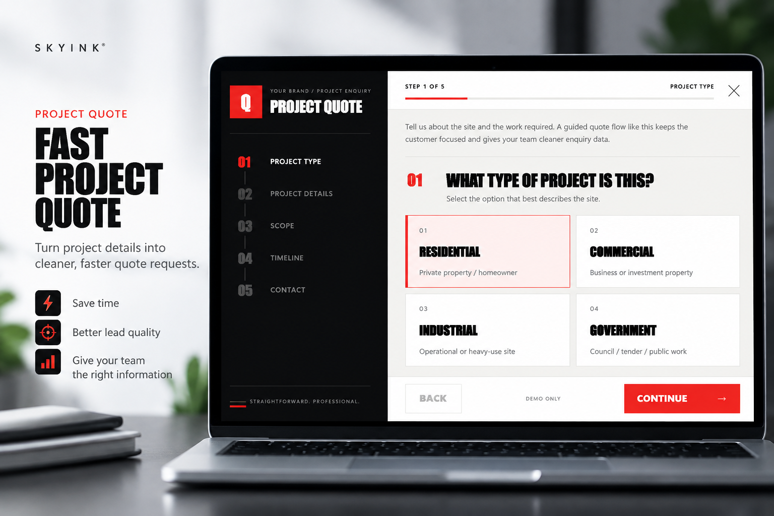 Fast project quote