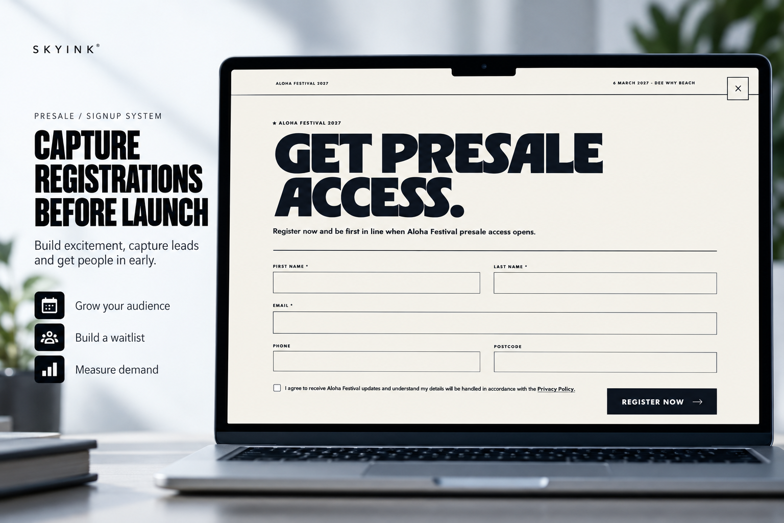 Presale / signup system